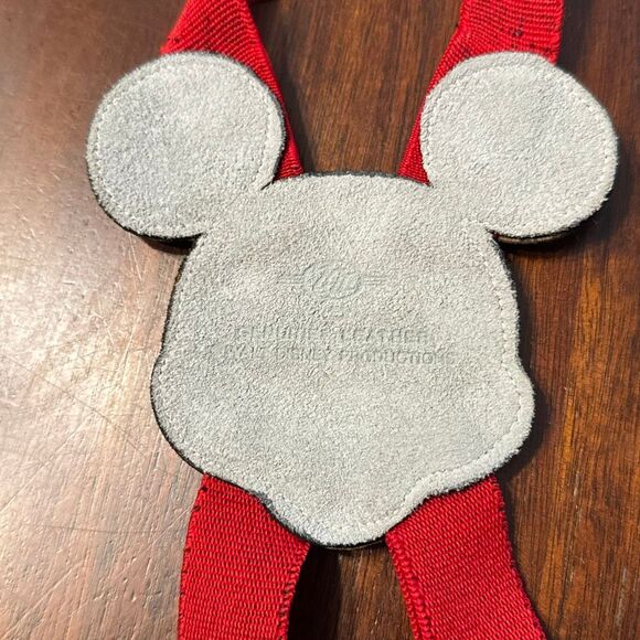Disney Vintage Mickey Mouse Leather Red Children’s Suspenders Memorabilia Unisex - Picture 4 of 6